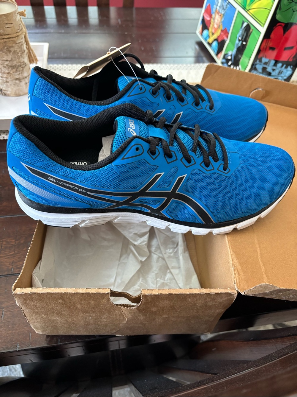 Asics Blue and Black Running Sneakers